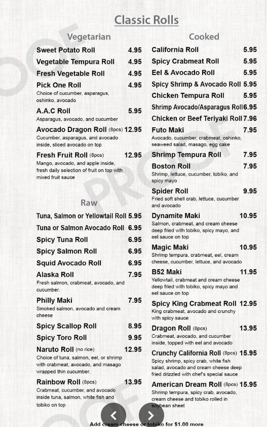 Kyoto Restaurant Menu | Japanese Restaurant in Greenfield, WI